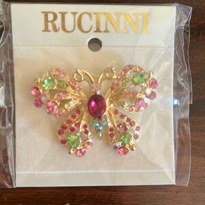 Butterfly rhinestone pin, NWT